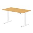 3760350286130-Bureau électrique VICTOR - L160x80cm - Pieds blancs - plateau chêne massif-P_405156028_1-0