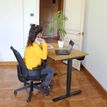 3760350285737-Bureau électrique VICTOR - L160x80cm - Pieds noirs - plateau chêne massif-P_405156050_6-5