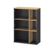 Rangement haut JAZZ+ - L80 x H112 x P39 - 2 portes vitrées - chêne du bocage