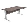 Bureau compact Trend - L160 cm - retour à droite - Pieds métals anthracite - plateau gris - (pieds de renfort obligatoire à rajouter - non inclus)