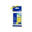 4977766052283-Brother TZe621 - Ruban d'étiquettes auto-adhésives - 1 rouleau (9 mm x 8 m) - fond jaune écritu-Avant-2