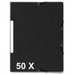 Exacompta - 50 Chemises recyclées à 3 rabats - A4 - noir