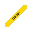 4977766052283-Brother TZe621 - Ruban d'étiquettes auto-adhésives - 1 rouleau (9 mm x 8 m) - fond jaune -Angle gauche-0