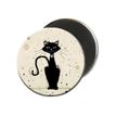 3700572713229-Kiub Bug Art - Magnet rond en verre - Chat assis-Avant-0