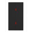 Armoire haute à rideaux EASY OFFICE - 110 x 204 x 41,5 cm - Corps et rideaux noir - Poignée rouge