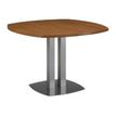 3483600219510-Table de réunion carrée SLIVER - L115 x H75 x P115 - 4 côtés courbes - Noyer et bronze-P_79365940_1-0