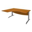 2012348122021-Bureau compact à gauche IDRA - L160 cm - Pieds alu - plateau imitation Merisier (Pieds de renfort obligato-P_79376924_1-0
