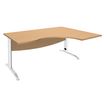 2012348122083-Bureau compact à droite IDRA - L180 cm - Pieds blanc - Plateau imitation Hêtre (Pieds de renfort obligato-P_79376930_1-0