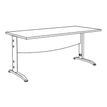 2012348122953-Bureau droit IDRA - L140 cm - Pieds blanc - plateau imitation Chêne clair-P_79377017_6-3