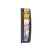Présentoir mural Quick Fit pour documents 1/3 A4 - 5 compartiments - gris/transparent