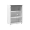Rangement mi-hauteur YES ! - L80 x H109 x P42 - 2 portes vitrées - Blanc
