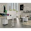 3253310160057-Bureau LEVEL - Bureau éléctrique - L160 - pied blanc - plateau Imitation Chêne clair-P_79429789_2-1