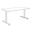 3253310160057-Bureau LEVEL - Bureau éléctrique - L160 - pied blanc - plateau Imitation Chêne clair-P_79429789_5-5