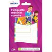 Avery - 24 Étiquettes plastifiées multi-usages blanches avec bordure verte, bleue, jaune et rouge - 63 x 16 / 63 x 8 / Ø 25 mm