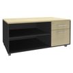 Console mobile EXPRIM/LOFTER/LEVEL - L120 x H63 x P60 cm - 2 tiroirs dont 1 DS - coté anthracite - finition façade et dessus imitation Erable
