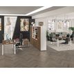 3253310153950-Bureau vague symétrique EXPRIM - L180 cm - Plateau imitation Chêne clair - Pieds carbone-P_79432240_3-1