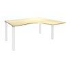 3253310164079-Bureau compact EXPRIM - L160 cm - Retour droite - Plateau imitation Erable - Pieds blanc (Pieds de renfort obligato-P_79432288_1-0