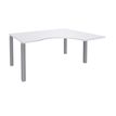 3253310164109-Bureau compact EXPRIM - L160 cm - Retour droite - Plateau Blanc perle - Pieds alu (Pieds de renfort obligato-P_79432291_1-0