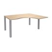 3253310164130-Bureau compact EXPRIM - L160 cm - Retour droite - Plateau imitation Chêne clair - Pieds alu (Pieds de renfort obligato-P_79432294_1-0