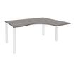 3253310164154-Bureau compact EXPRIM - L160 cm - Retour droite - Plateau imitation Chêne gris - Pieds blanc (Pieds de renfort obligato-P_79432296_1-0