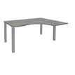 Bureau compact EXPRIM - L160 cm - Retour droite - Plateau imitation Chêne gris - Pieds alu (Pieds de renfort obligatoire à rajouter - non inclus)