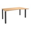 Bureau Vague EXPRIM - L140 cm - Retour droite - Plateau imitation Hêtre - Pieds carbone