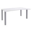 Bureau Vague EXPRIM - L140 cm - Retour droite - Plateau Blanc perle - Pieds alu