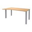 Bureau Vague EXPRIM - L140 cm - Retour gauche - Plateau imitation Hêtre - Pieds alu