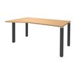 Bureau Vague EXPRIM - L140 cm - Retour gauche - Plateau imitation Hêtre - Pieds carbone