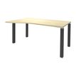 Bureau Vague EXPRIM - L140 cm - Retour gauche - Plateau imitation Erable - Pieds carbone