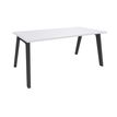 Bureau simple STEELY - L180 cm - Pieds carbone - plateau Blanc perle