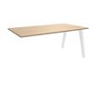 3253310162259-Bureau simple STEELY - L120 cm - Bureau suivant - Pieds blanc - plateau imitation Chêne cl-P_79432506_1-0