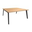 Bureau double STEELY - L180 cm - Double face Depart - Pieds carbone - plateau imitation Hêtre