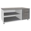 3253310163539-Console mobile LEVEL/STEELY/WOODY- L120 x H63 x P60 cm - 2 tiroirs dont 1 DS - coté Blanc - finition façade et-P_79432634_1-0
