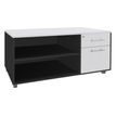 3253310163591-Console mobile LEVEL/STEELY/WOODY- L120 x H63 x P60 cm - 2 tiroirs dont 1 DS - coté anthracite - finition -P_79432640_1-0