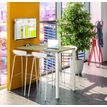 3253310166677-Table Lounge 2 Pieds - L120xH105xP80 cm - Pieds blanc - plateau imitation hêtre-P_79432861_2-1
