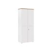 3483600849106-Armoire hautes YES ! - L80 x H187 x P42 - 2 portes - Façade blanche - Dessus chêne struct-P_79440896_1-0