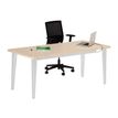 2012349455265-Bureau EVIDENCE - 120 cm - Pieds aluminium - Plateau imitation chêne clair-P_79441344_1-0