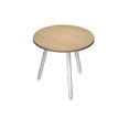 2012349509951-Table ronde - H74,4 cm - 80 cm - 3 pieds blanc - plateau imitation chêne-P_79441638_1-0