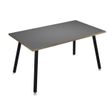2012349511695-Bureau LEONARDO - 140 cm - Pieds métal noirs - Anthracite chants chêne-P_79441725_1-0