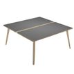 2012349512999-Bureau Bench LEONARDO - L160 x H74 x P168 - Pieds bois - Anthracite chants chêne-P_79441790_1-0