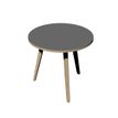 Table ronde - H105 cm - 80 cm - 3 pieds bois - plateau anthracite