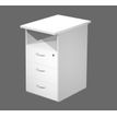 Caisson de bureau - Profondeur 60 cm - 1 niche et 3 tiroirs - Blanc