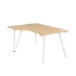 Bureau compact à gauche SUNDAY - 160 cm - Pieds trapèze - Chêne