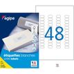 Apli Agipa - 4800 Étiquettes adhésives blanches multi-usages - 22 x 12,7 mm - coins arrondis - réf 102162