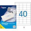 3270241021646-Apli Agipa - 4000 Étiquettes adhésives blanches multi-usages - 45,7 x 25,4 mm - coins arrondis - réf--0