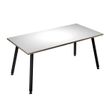 Table haute - 120 x 80 x 105 cm - Pieds métal noirs - Blanc chants chêne