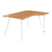 Bureau compact droit - SUNDAY - noyer - pieds trapèze