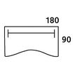 3253310150119-Bureau double vague symétrique IDRA - L180 cm - Pieds anthracite - plateau imitation Merisier--1