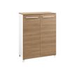 Rangement mi-hauteur SUNDAY - L80 x H114 x P42 - portes en chêne - top bois en option